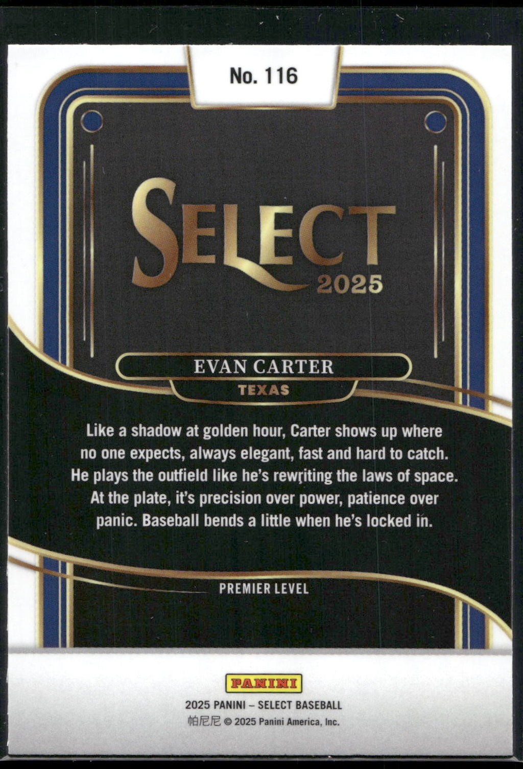 2025 Panini Select #116 Evan Carter