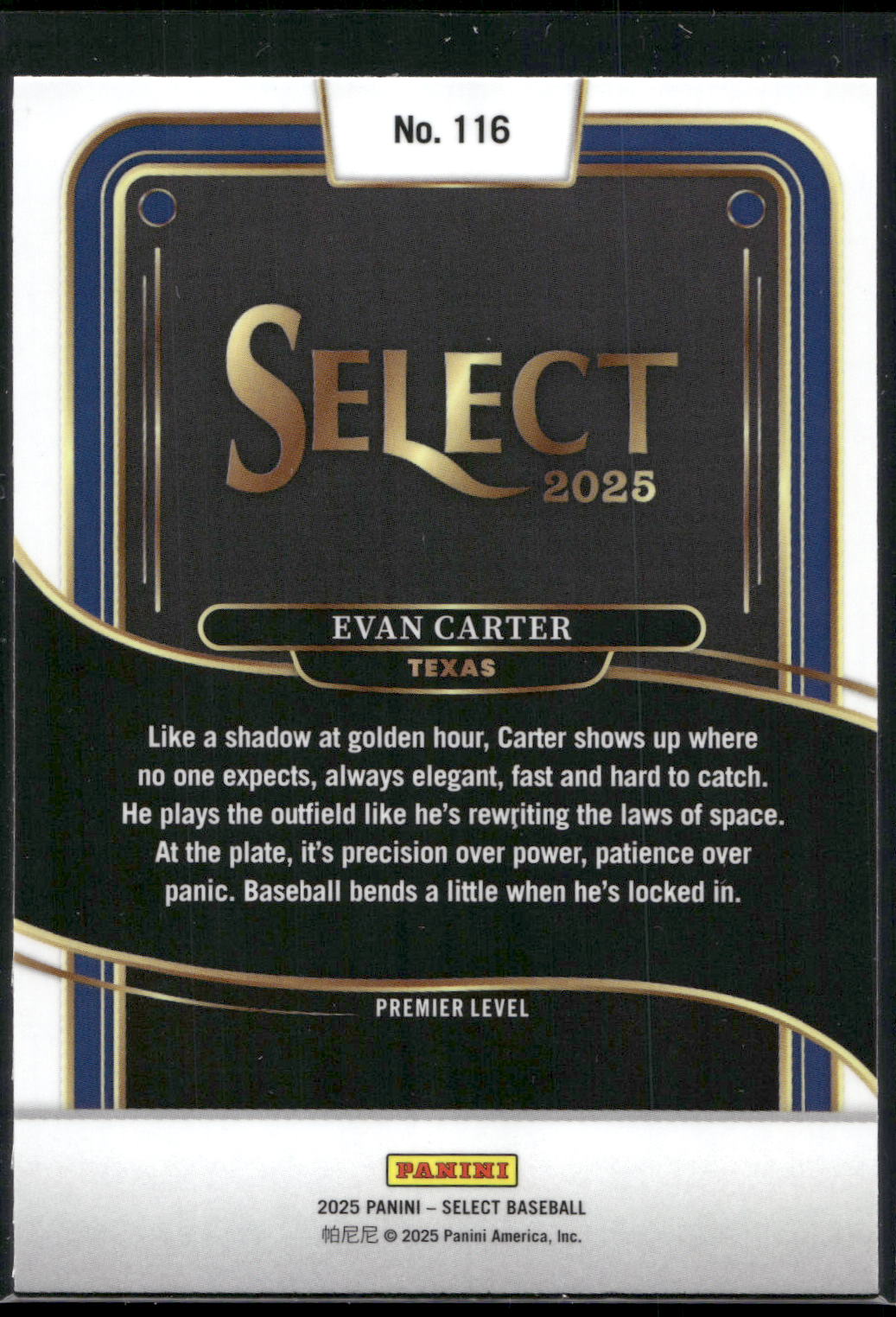 2025 Panini Select #116 Evan Carter