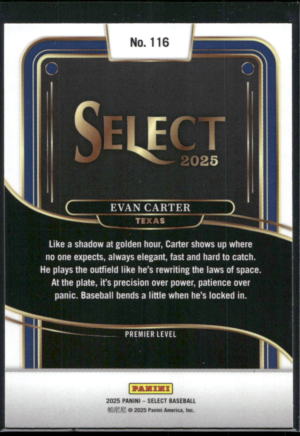 2025 Panini Select #116 Evan Carter