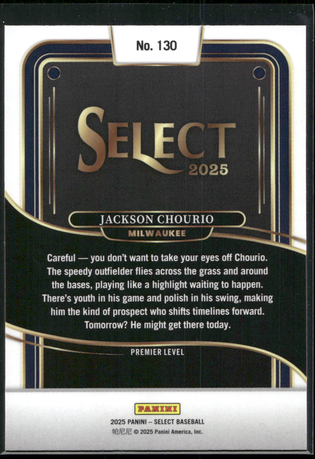 2025 Panini Select #130 Jackson Chourio