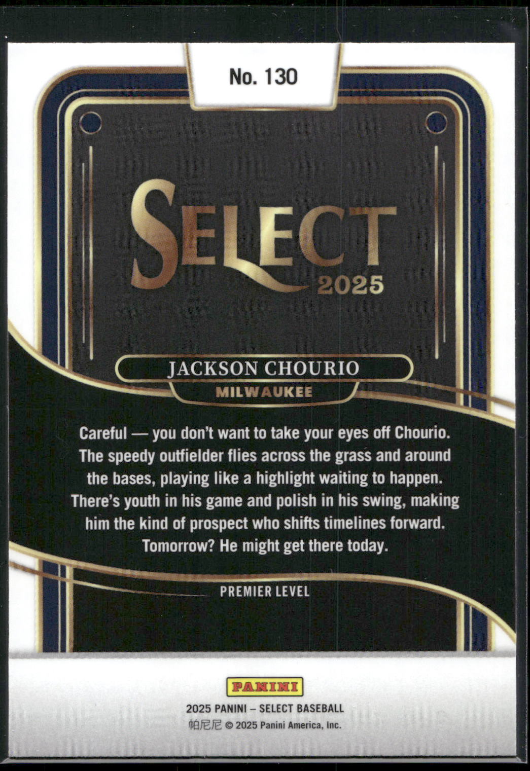 2025 Panini Select #130 Jackson Chourio