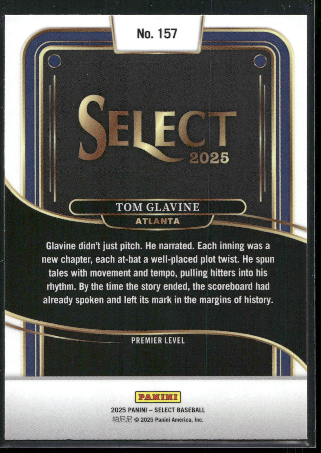 2025 Panini Select #157 Tom Glavine
