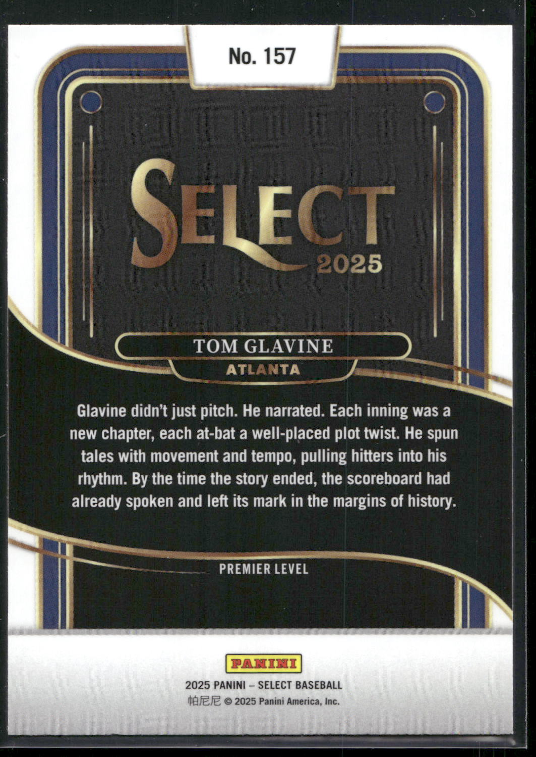 2025 Panini Select #157 Tom Glavine