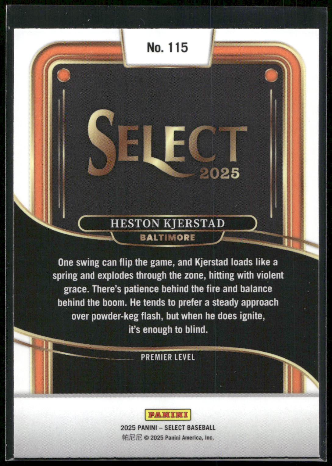 2025 Panini Select #115 Heston Kjerstad