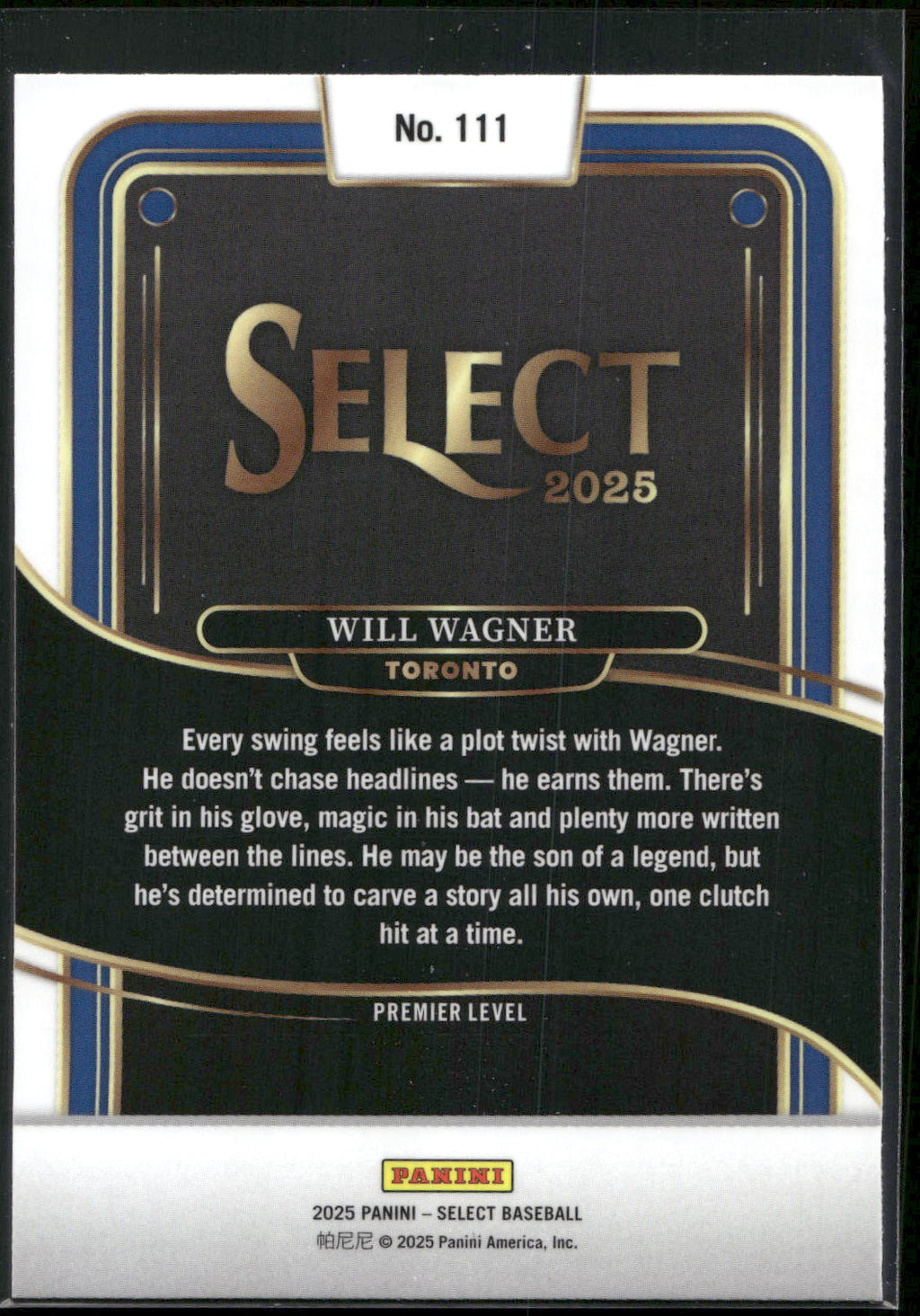 2025 Panini Select #111 Will Wagner