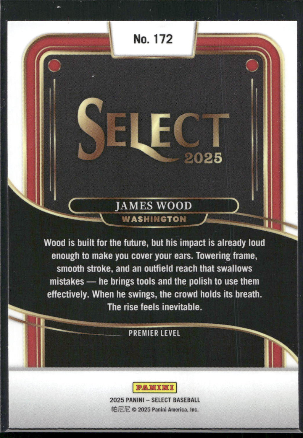 2025 Panini Select #172 James Wood