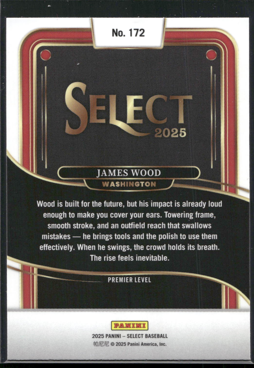2025 Panini Select #172 James Wood