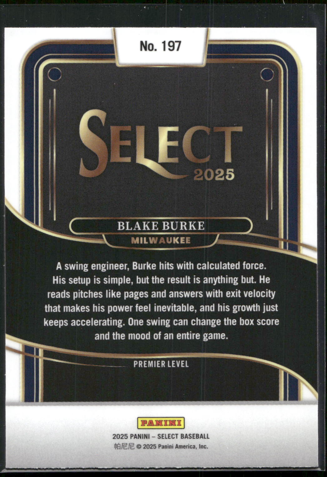 2025 Panini Select #197 Blake Burke