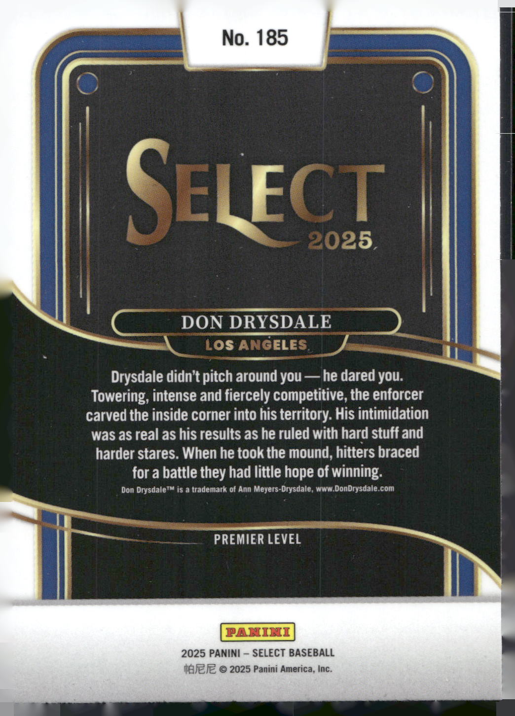 2025 Panini Select #185 Don Drysdale