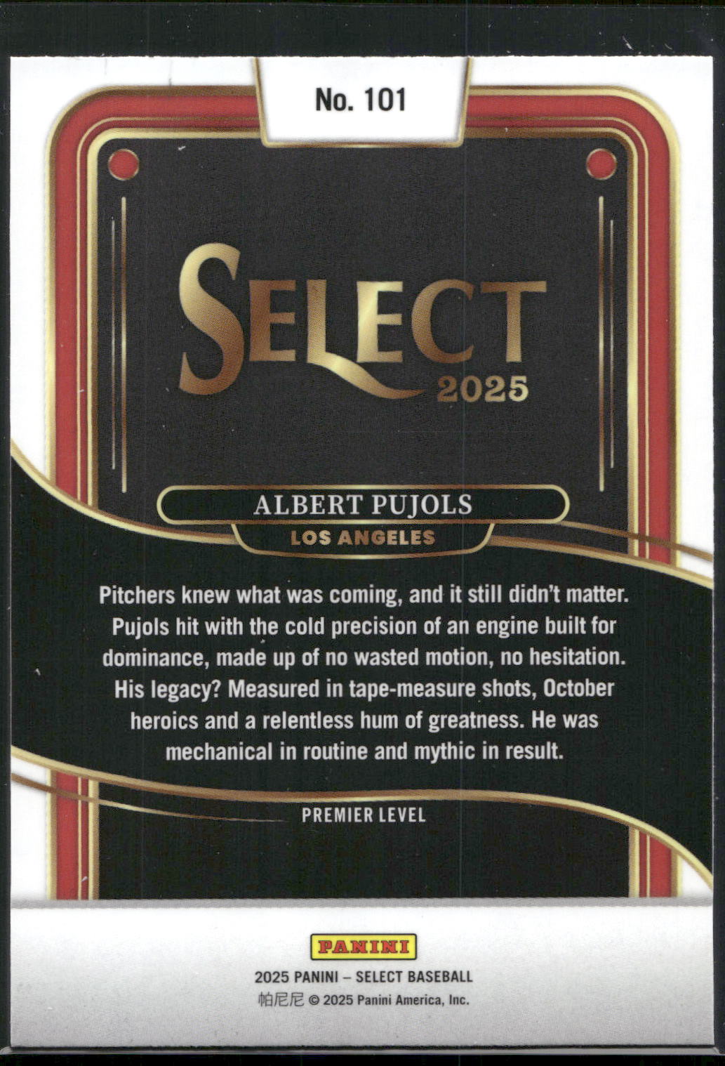 2025 Panini Select #101 Albert Pujols