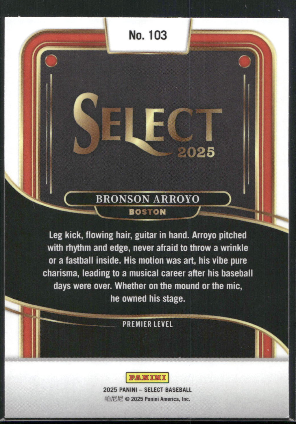 2025 Panini Select #103 Bronson Arroyo