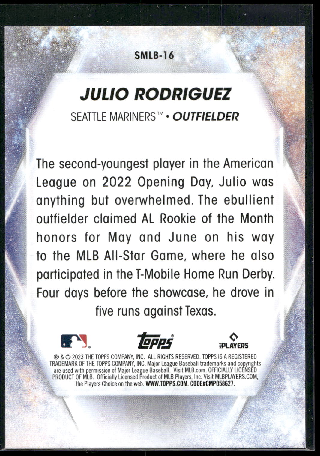 2023 Topps #SMLB-16 Julio Rodriguez Stars of MLB