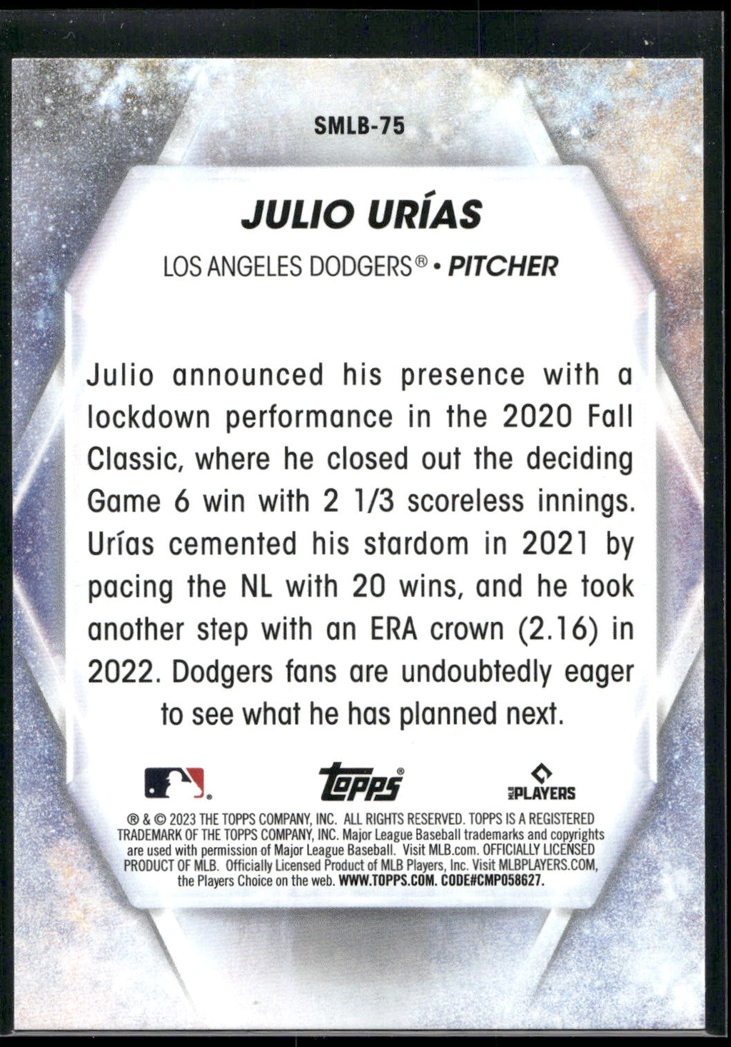 2023 Topps Update #SMLB-75 Julio Urías Stars of MLB