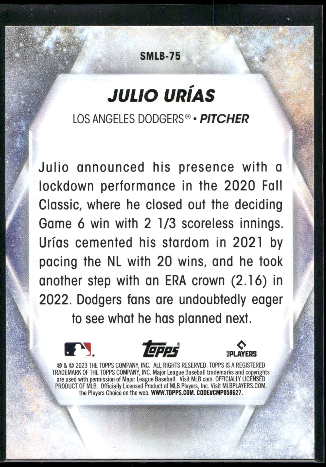 2023 Topps Update #SMLB-75 Julio Urías Stars of MLB