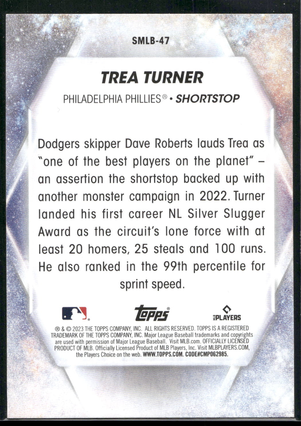 2023 Topps #SMLB-47 Trea Turner Stars of MLB
