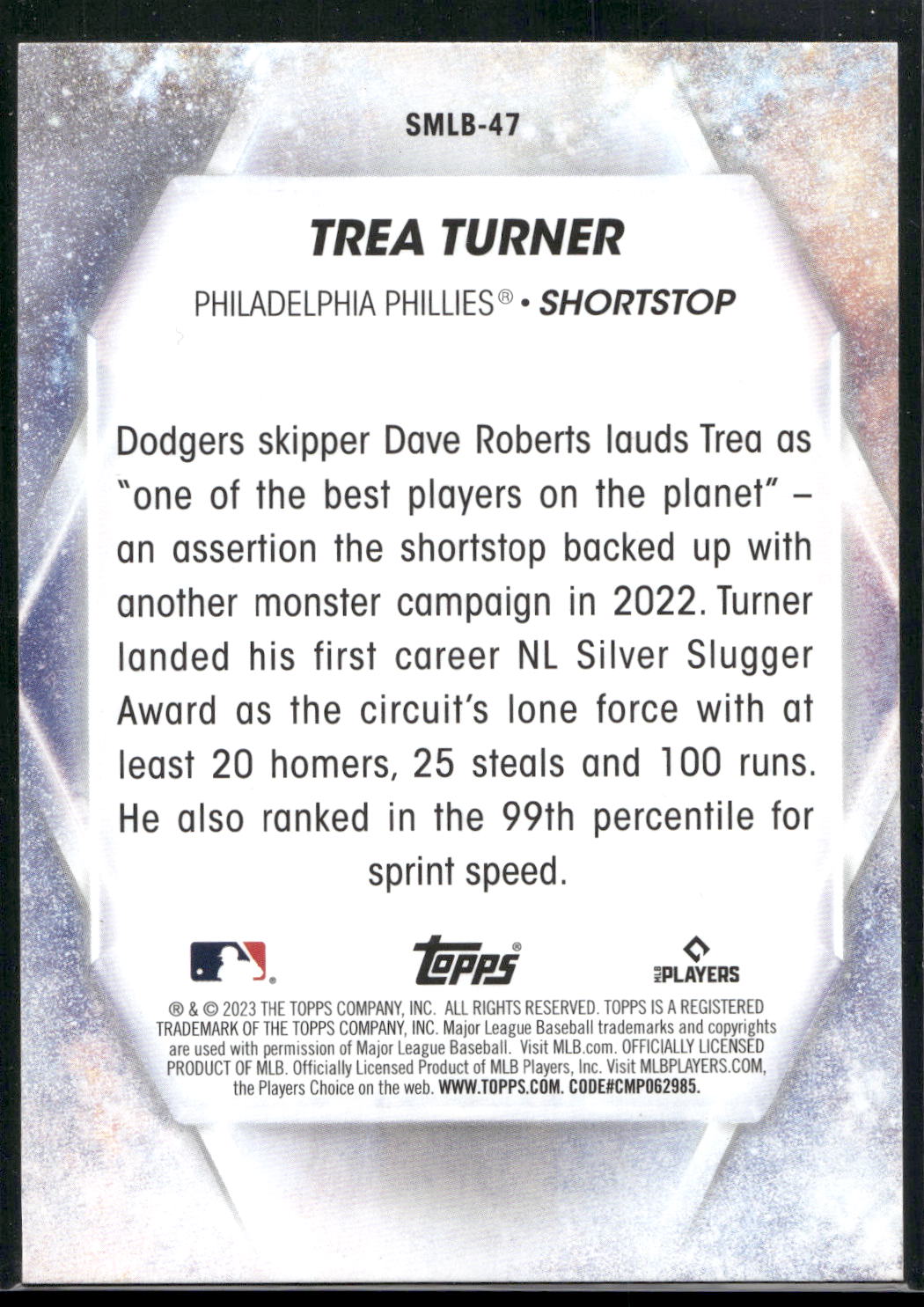 2023 Topps #SMLB-47 Trea Turner Stars of MLB