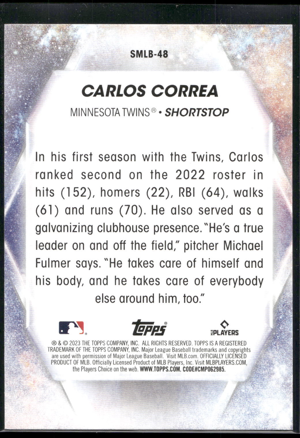 2023 Topps #SMLB-48 Carlos Correa Stars of MLB
