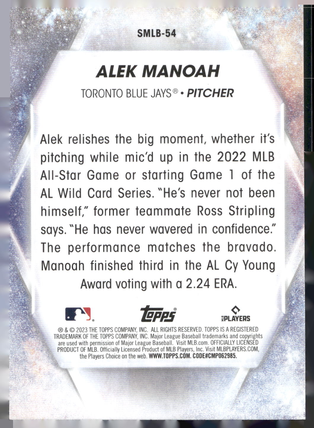 2023 Topps #SMLB-54 Alek Manoah Stars of MLB