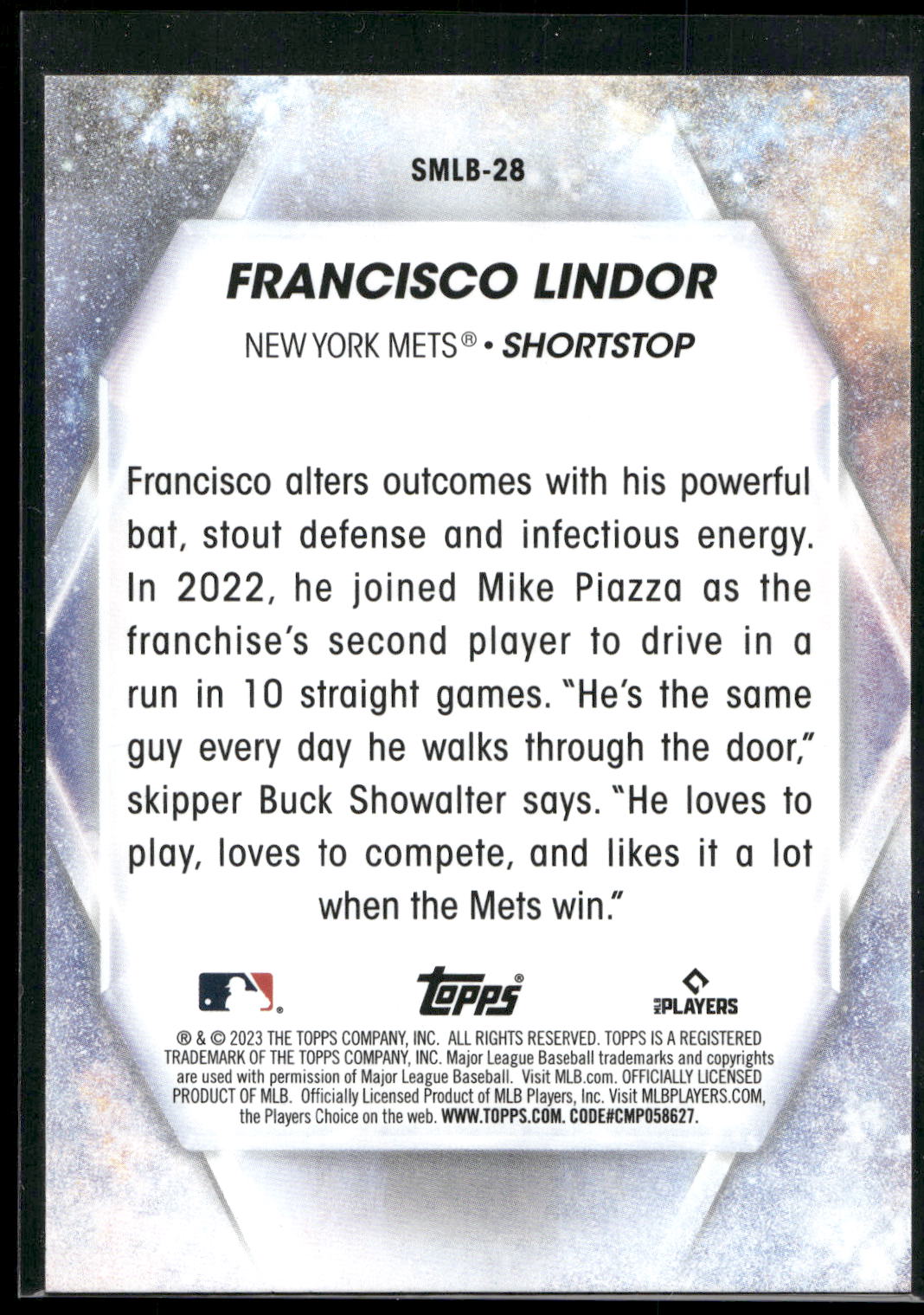 2023 Topps #SMLB-28 Francisco Lindor Stars of MLB