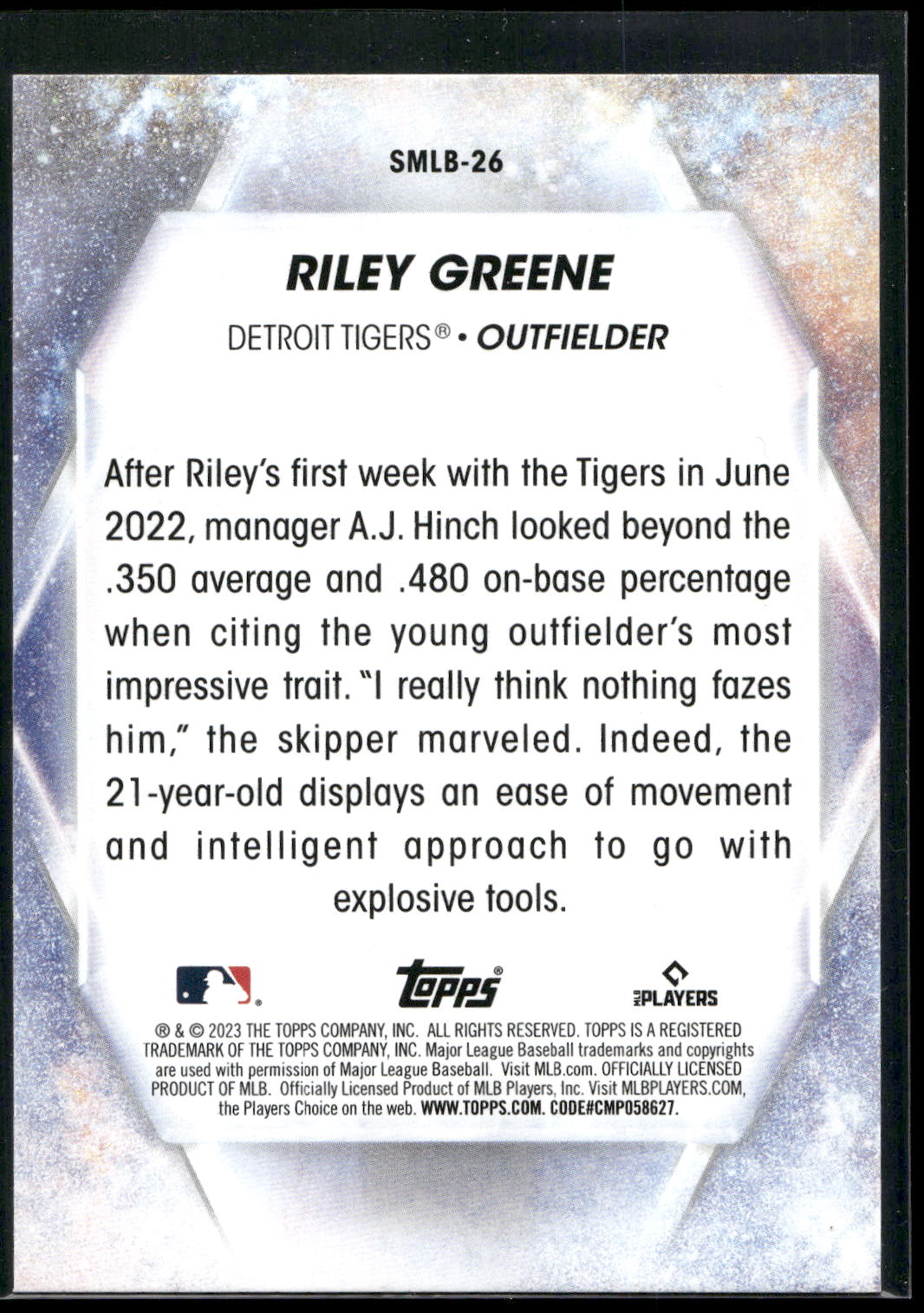 2023 Topps #SMLB-26 Riley Greene Stars of MLB