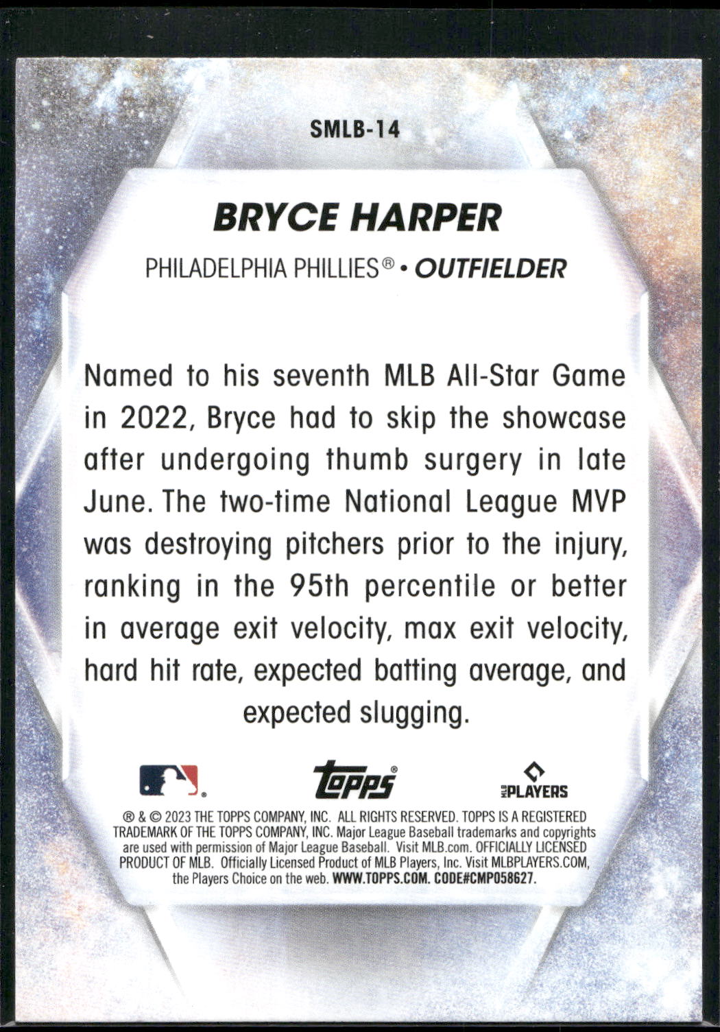 2023 Topps #SMLB-14 Bryce Harper Stars of MLB