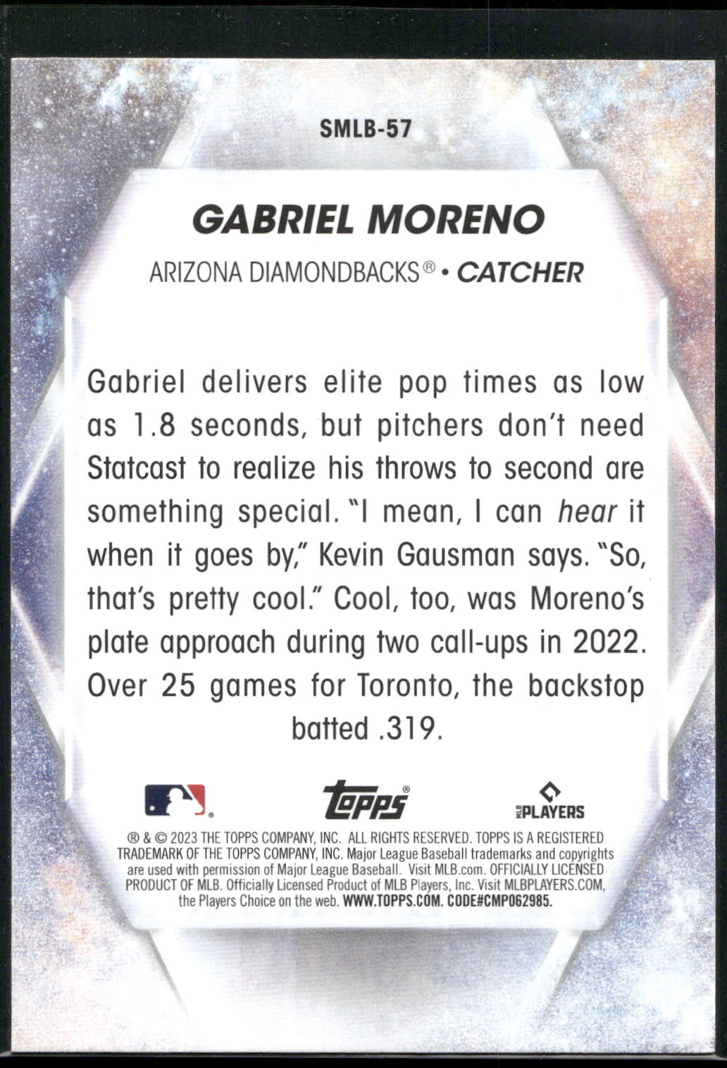 2023 Topps #SMLB-57 Gabriel Moreno Stars of MLB