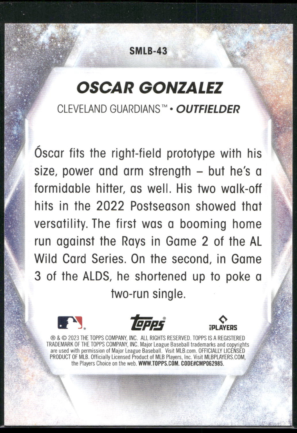 2023 Topps #SMLB-43 Oscar Gonzalez Stars of MLB