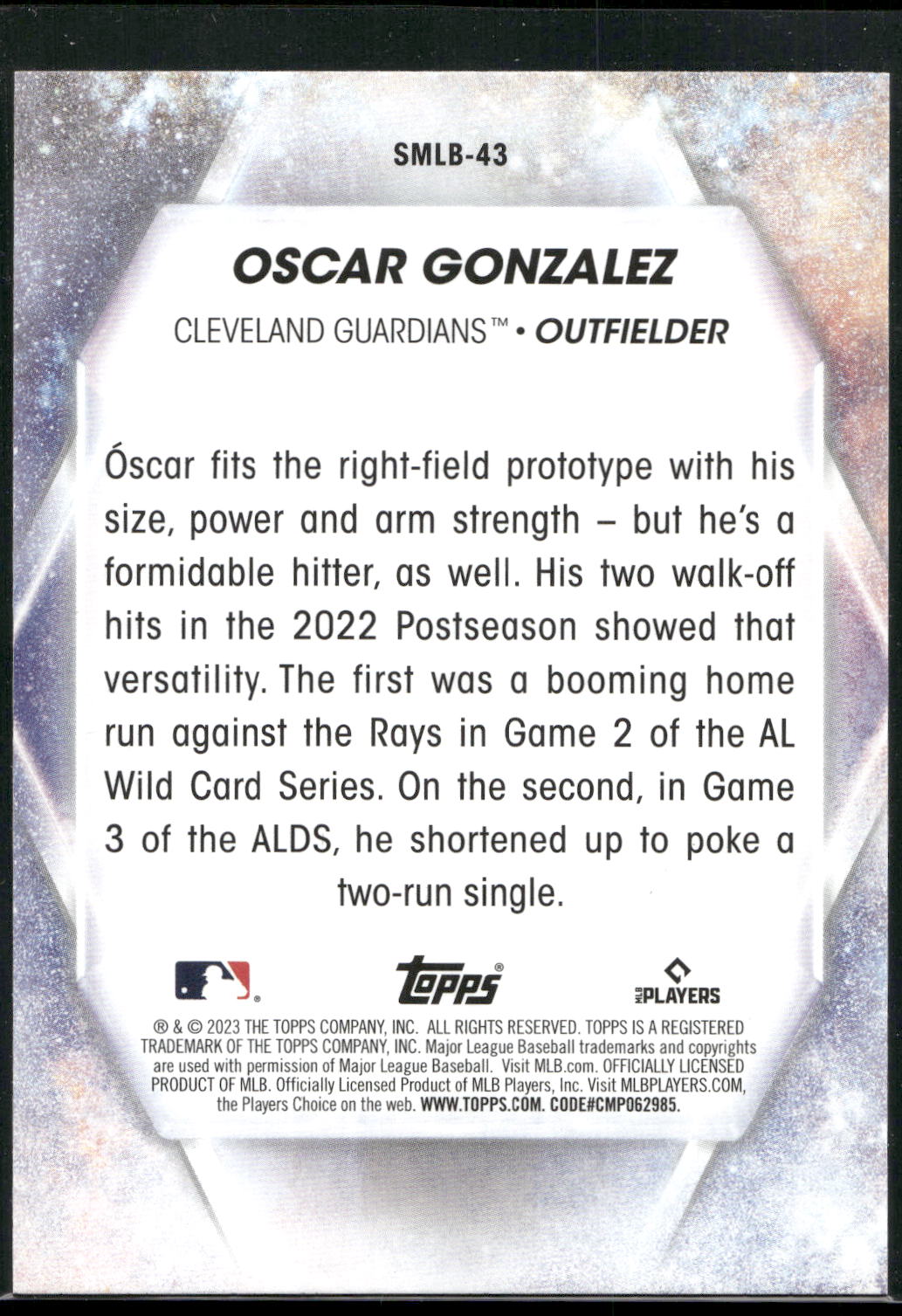 2023 Topps #SMLB-43 Oscar Gonzalez Stars of MLB