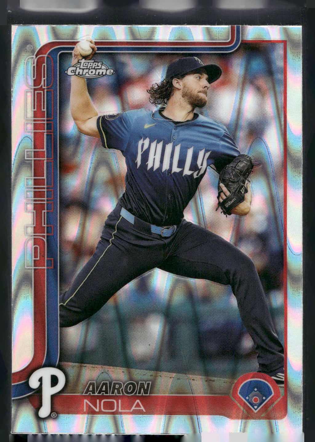 2025 Topps Chrome #286 Aaron Nola RayWave Refractors
