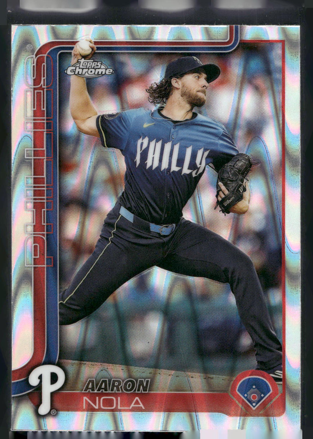 2025 Topps Chrome #286 Aaron Nola RayWave Refractors