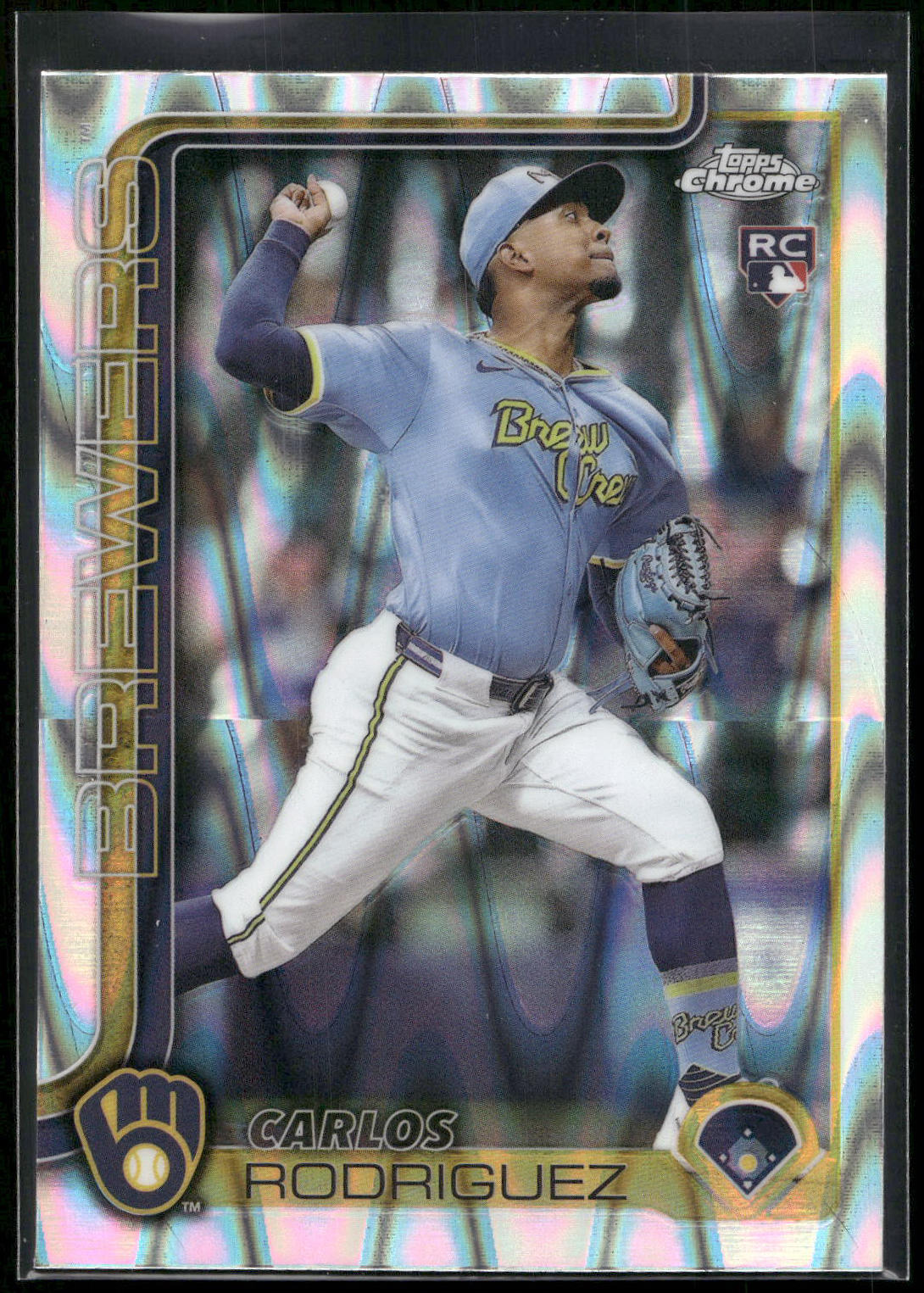 2025 Topps Chrome #201 Carlos Rodriguez RayWave Refractors