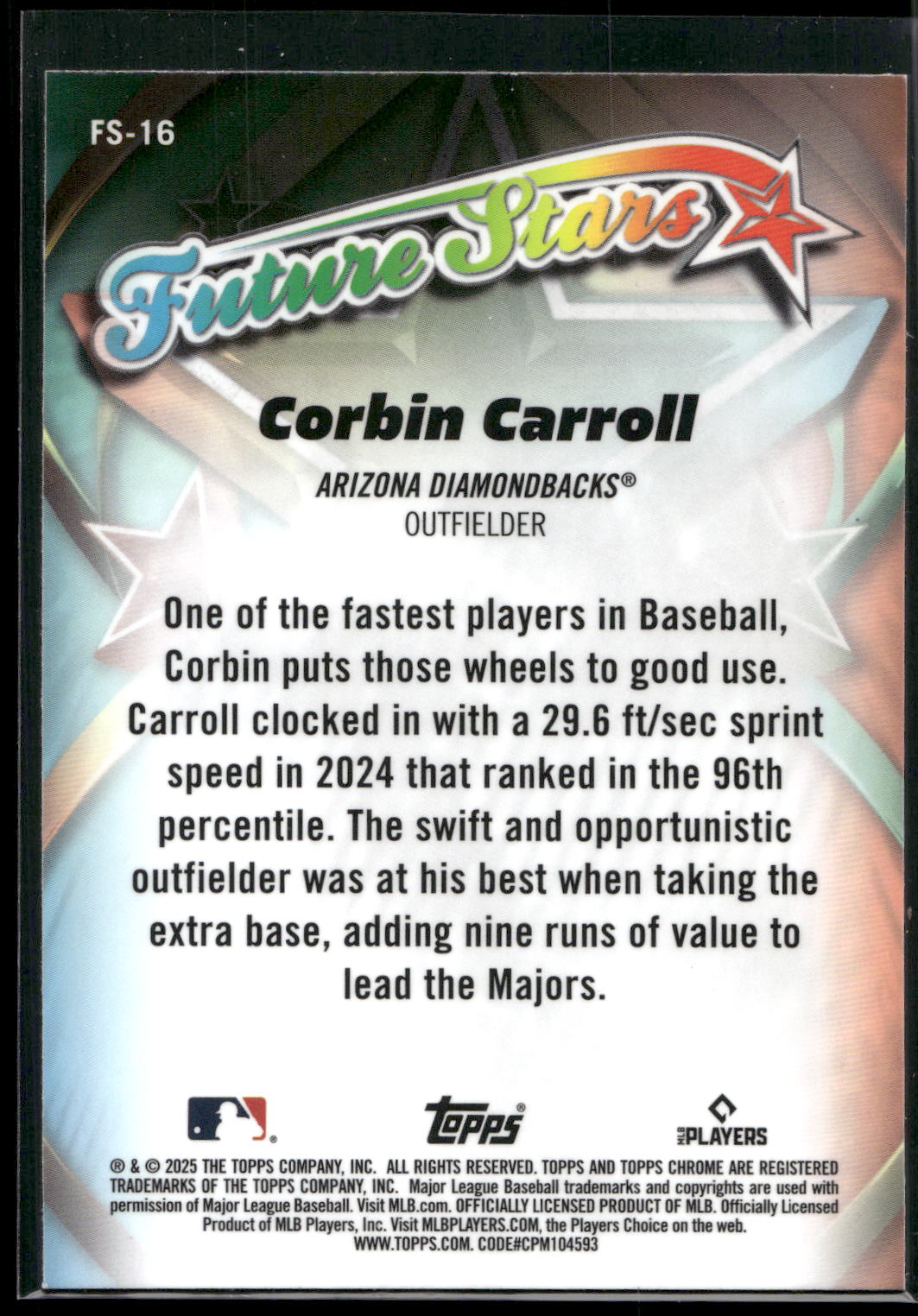2025 Topps Chrome #FS-16 Corbin Carroll Future Stars