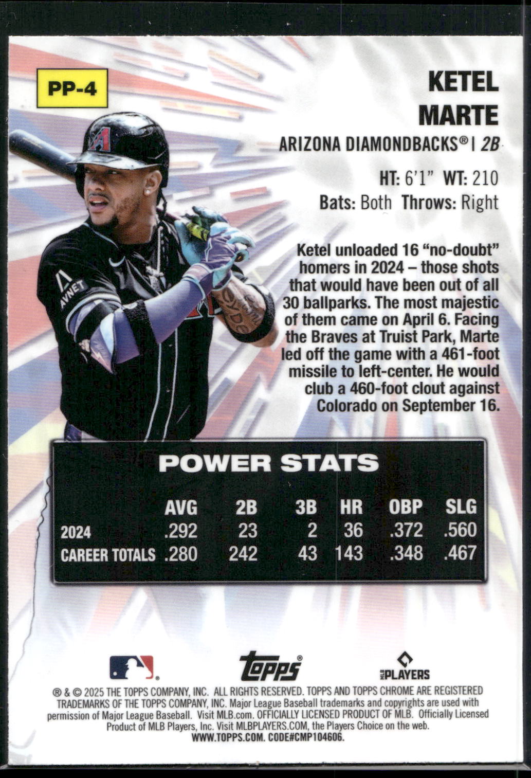 2025 Topps Chrome #PP-4 Ketel Marte Power Players