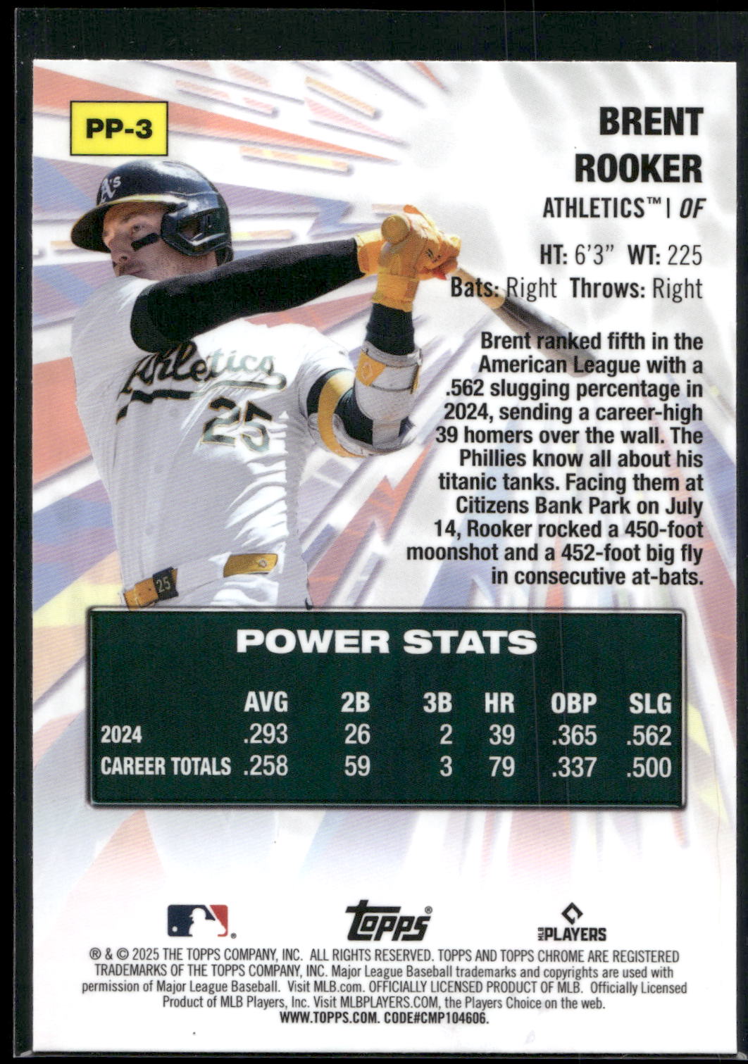 2025 Topps Chrome #PP-3 Brent Rooker Power Players