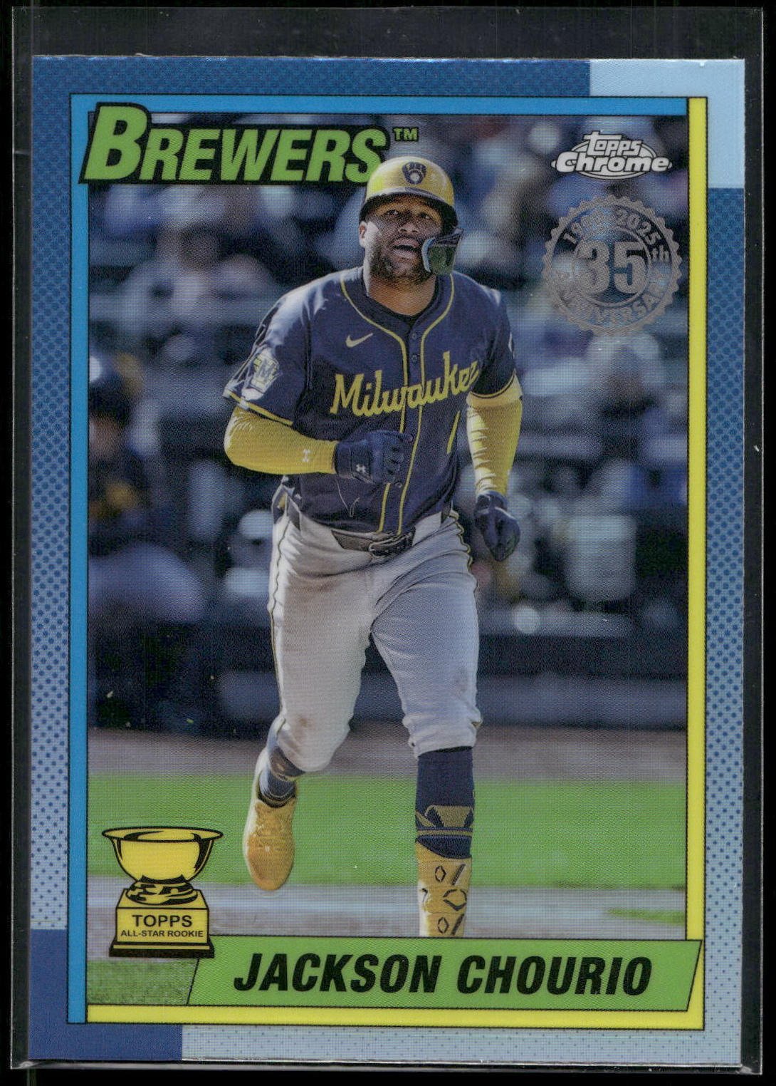 2025 Topps Chrome #90CB-9 Jackson Chourio 1990 Topps Baseball 35th Anniversary