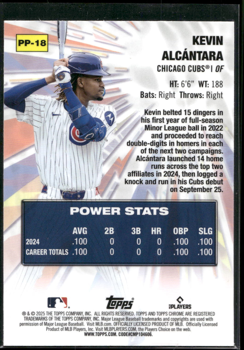 2025 Topps Chrome #PP-18 Kevin Alcántara Power Players