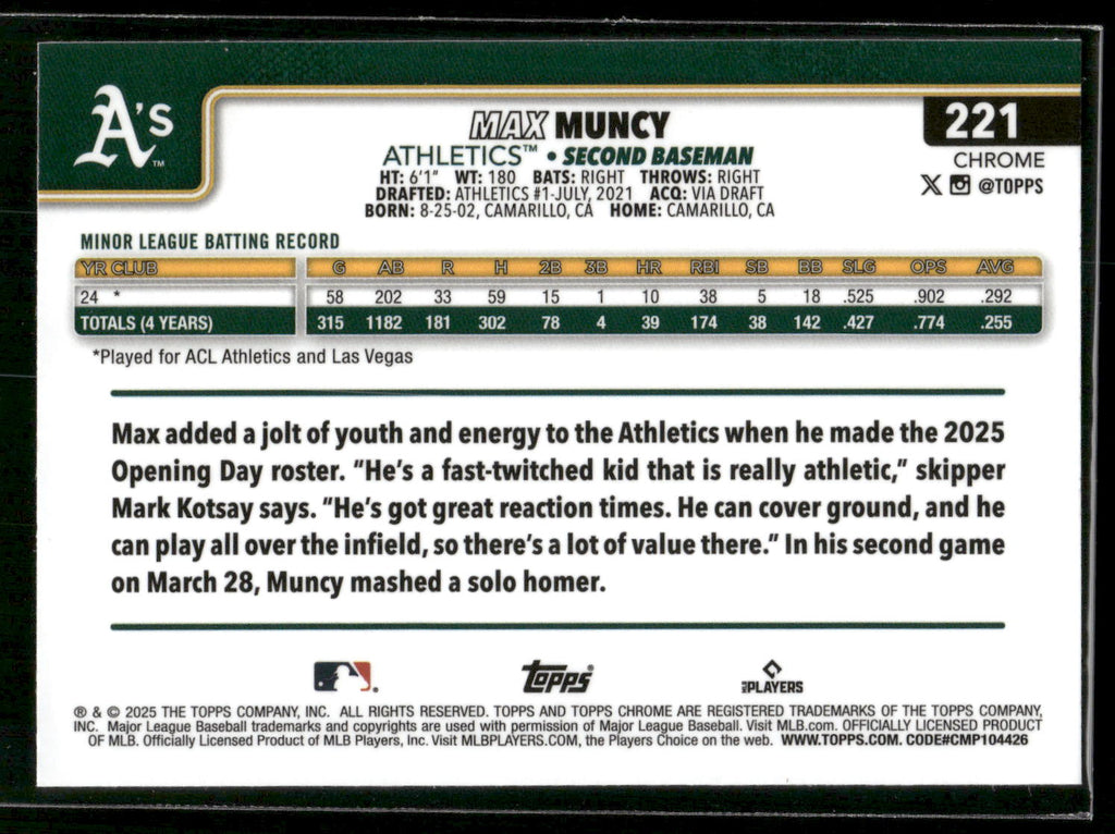 2025 Topps Chrome #221 Max Muncy