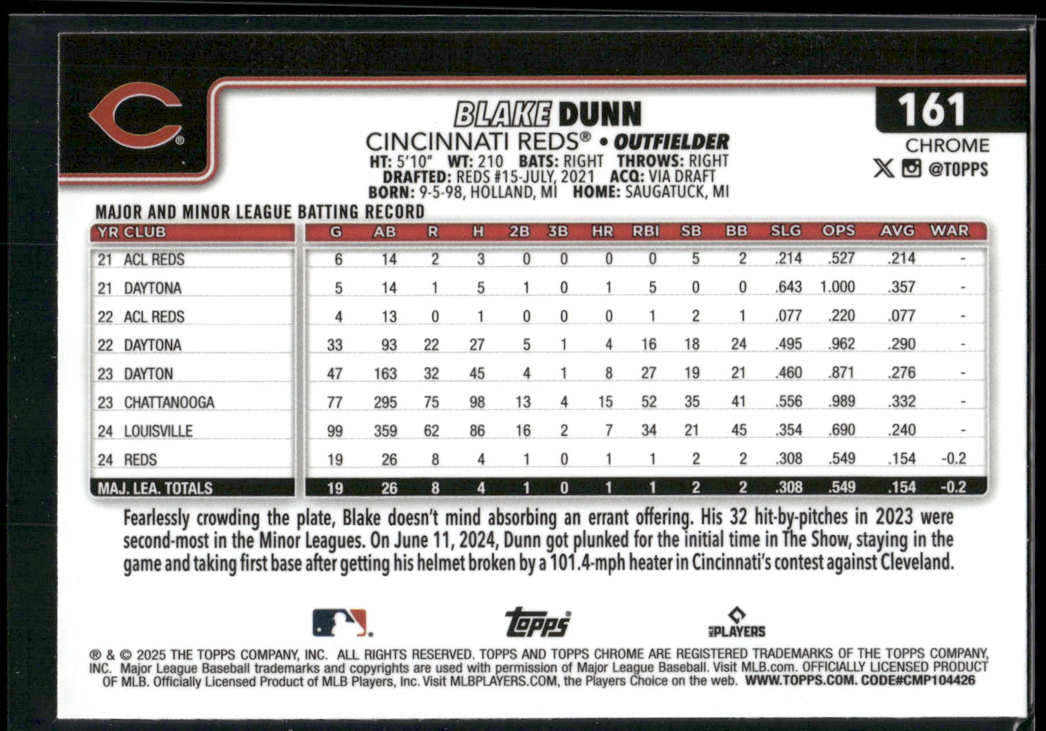 2025 Topps Chrome #161 Blake Dunn