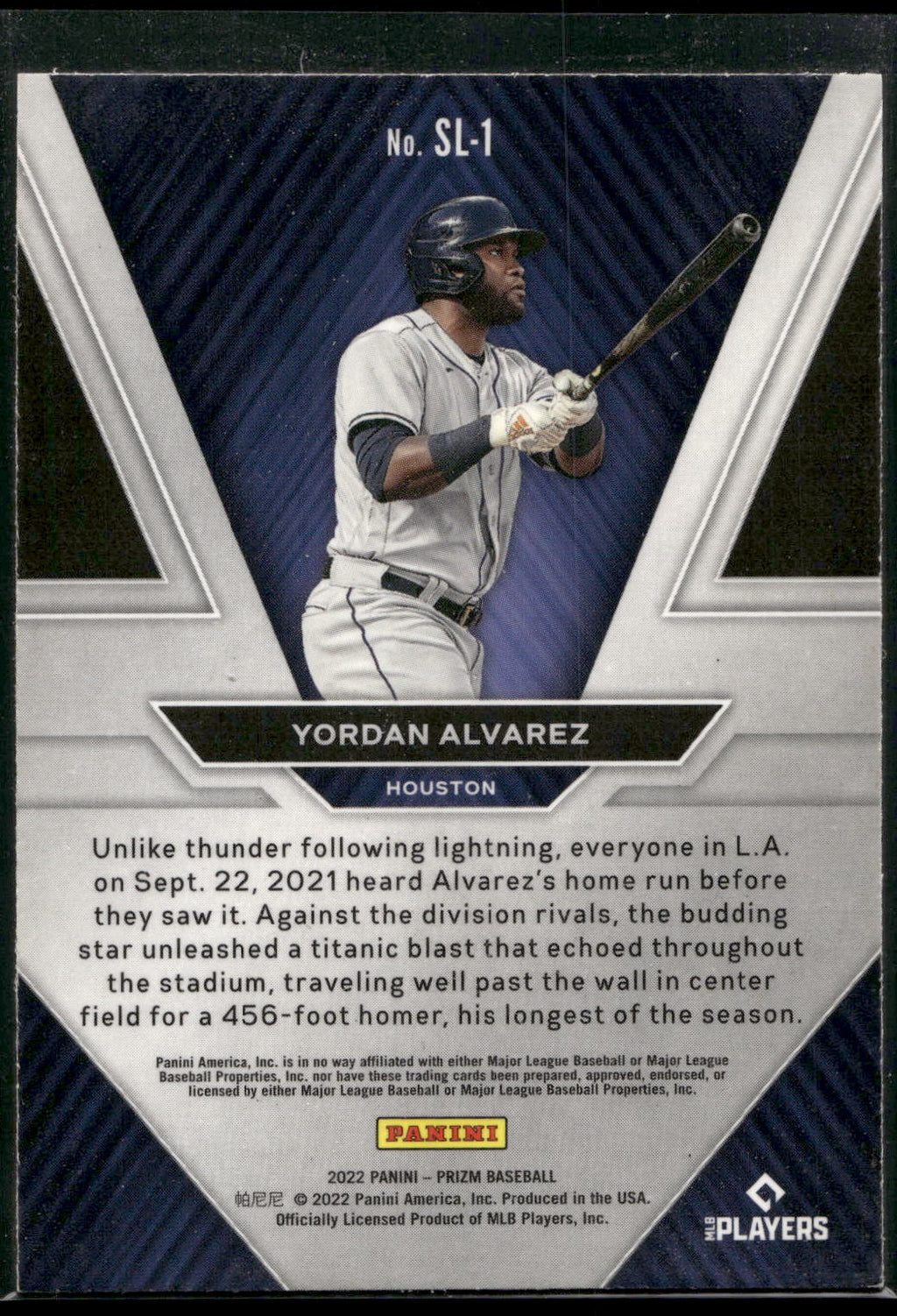 2022 Panini Prizm #SL-1 Yordan Alvarez Sluggers