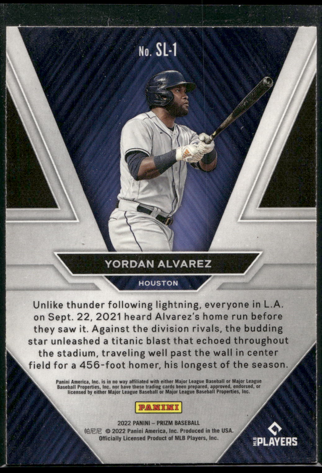 2022 Panini Prizm #SL-1 Yordan Alvarez Sluggers