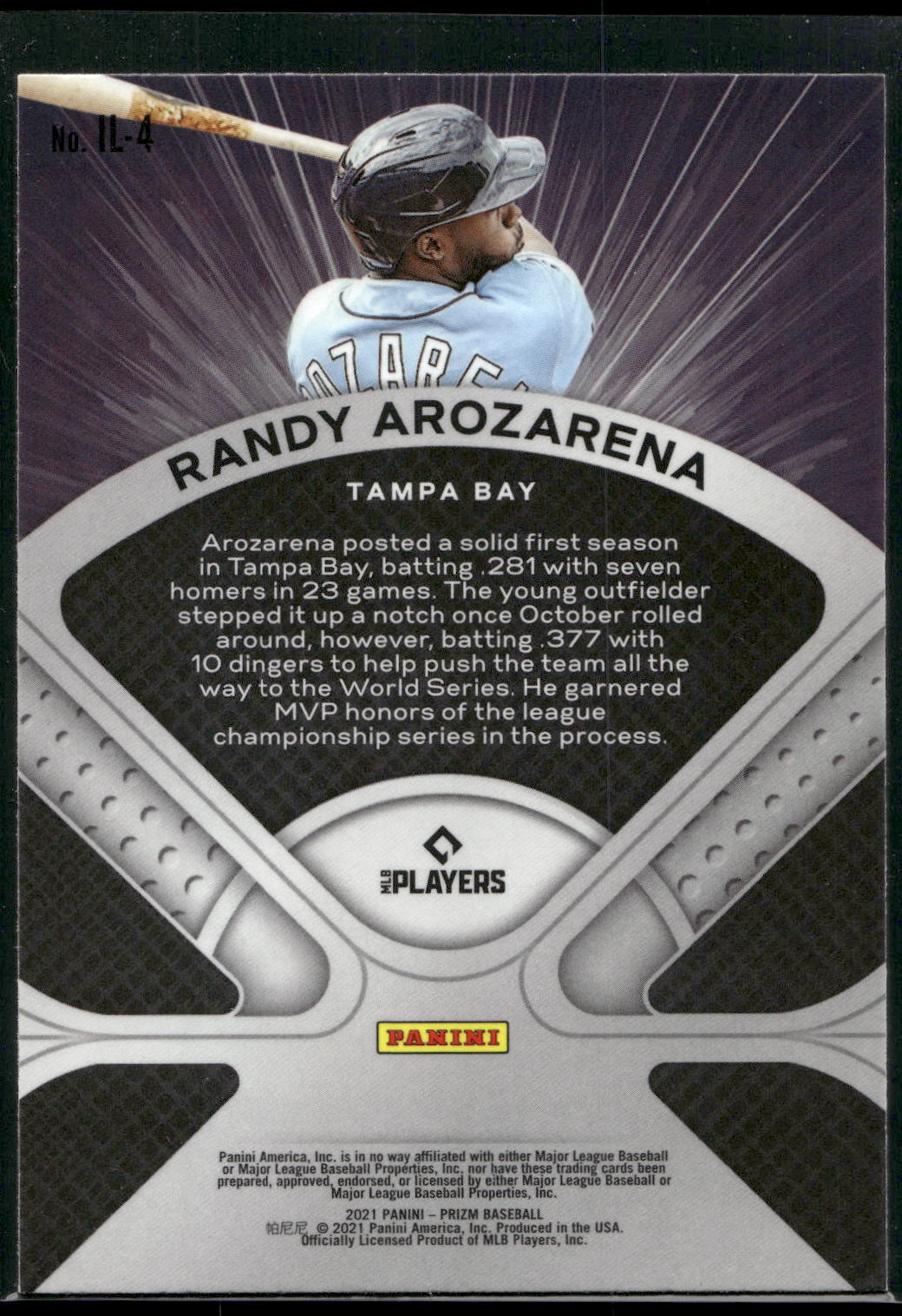 2021 Panini Prizm #IL-4 Randy Arozarena Illumination