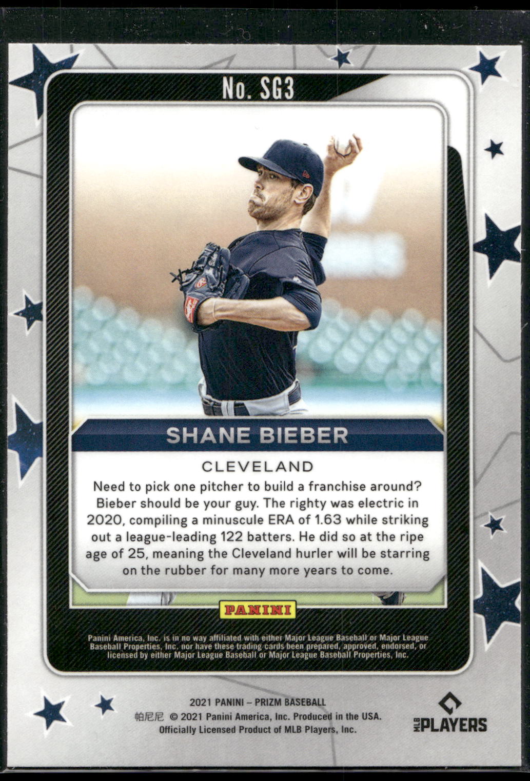 2021 Panini Prizm #SG3 Shane Bieber Star Gazing