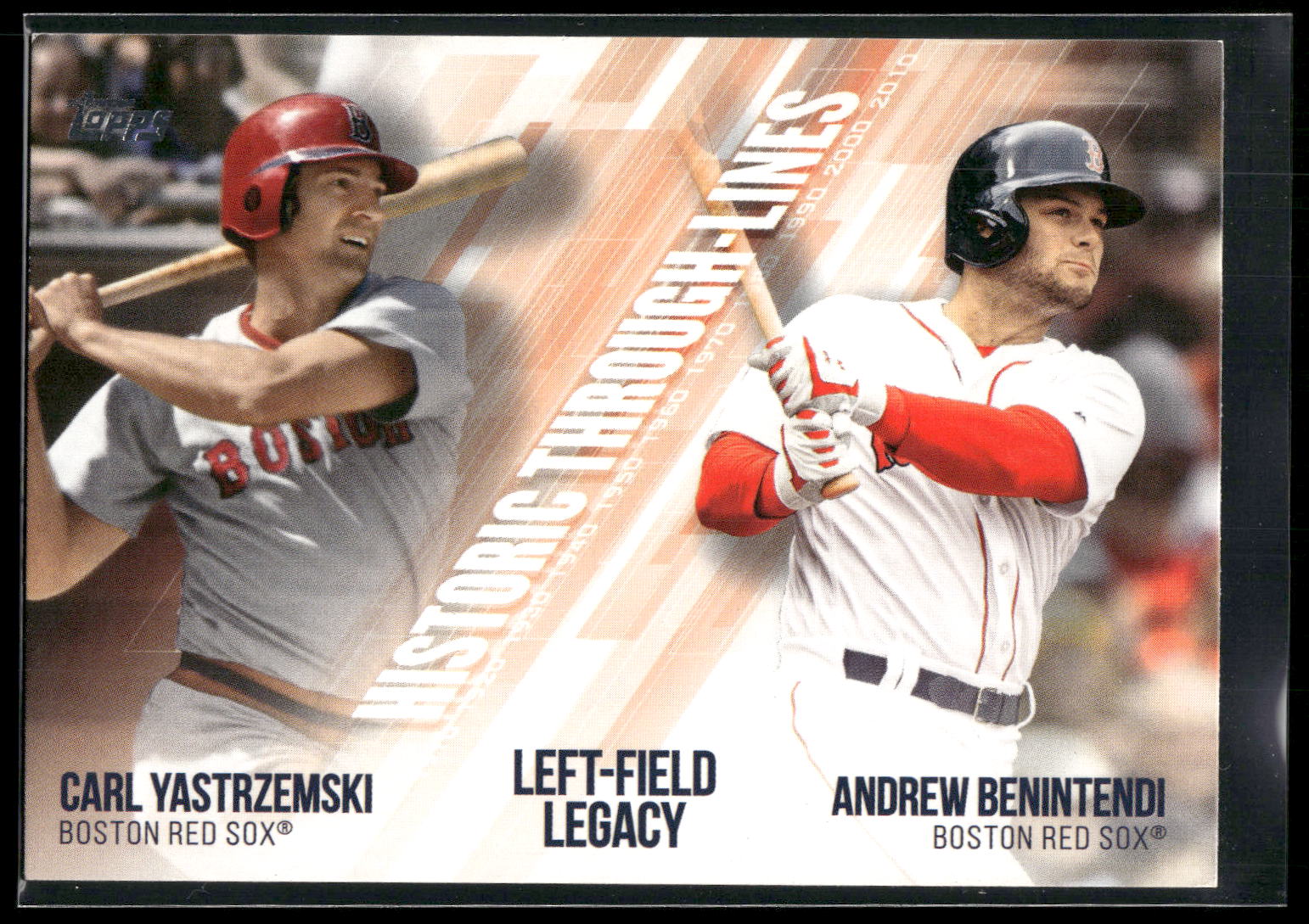 2019 Topps #HTL-10 Carl Yastrzemski / Andrew Benintendi Historic Through-Lines