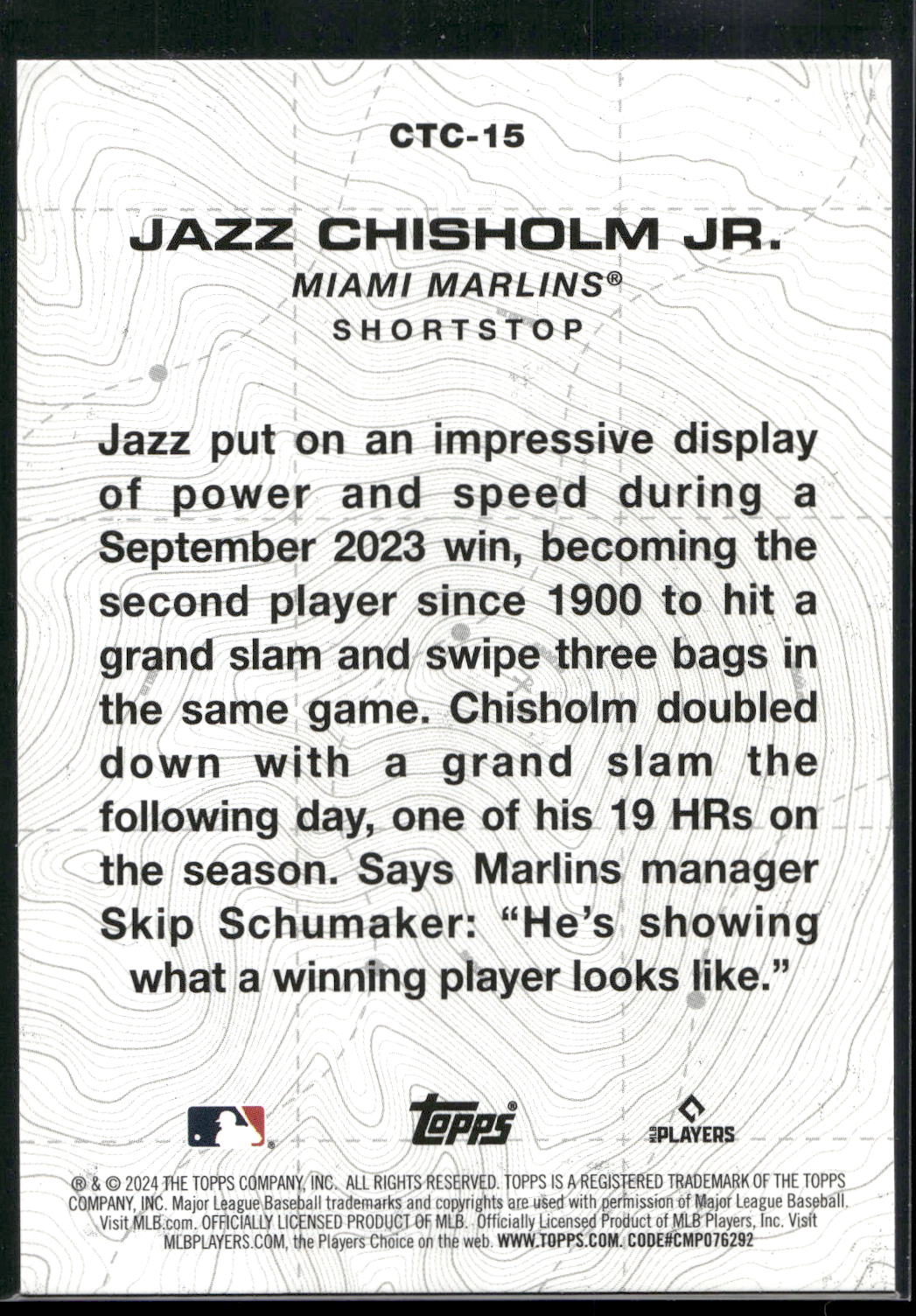 2024 Topps #CTC-15 Jazz Chisholm Jr. City to City