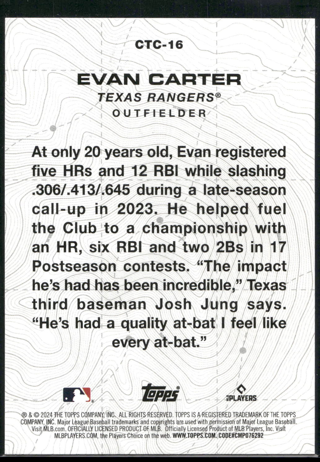 2024 Topps #CTC-16 Evan Carter City to City
