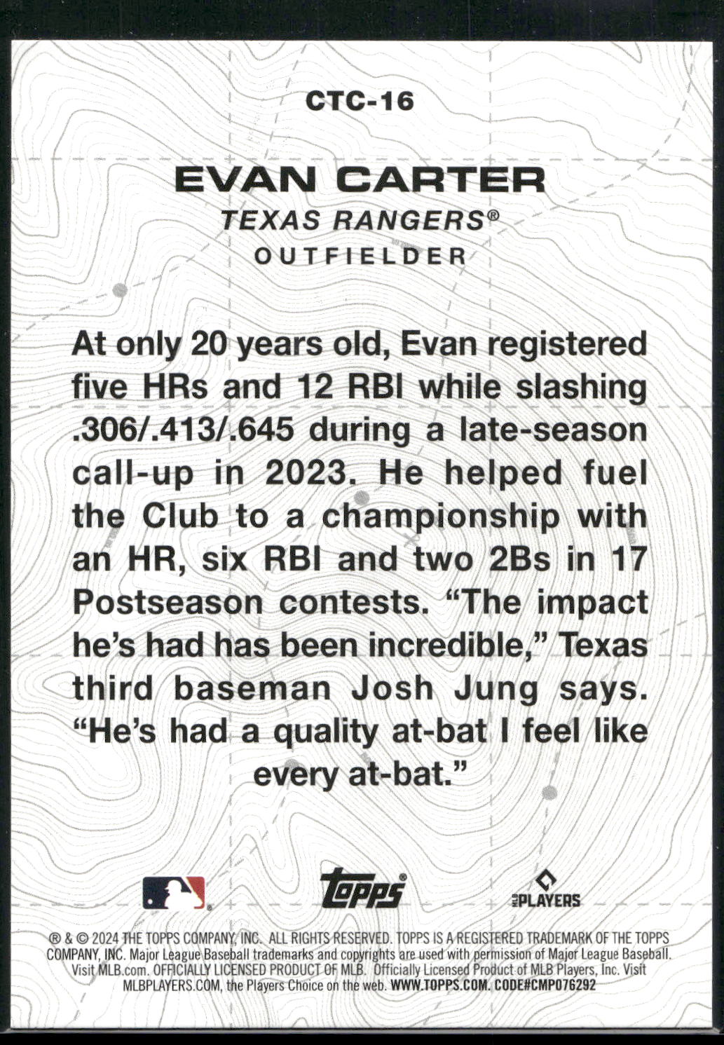2024 Topps #CTC-16 Evan Carter City to City