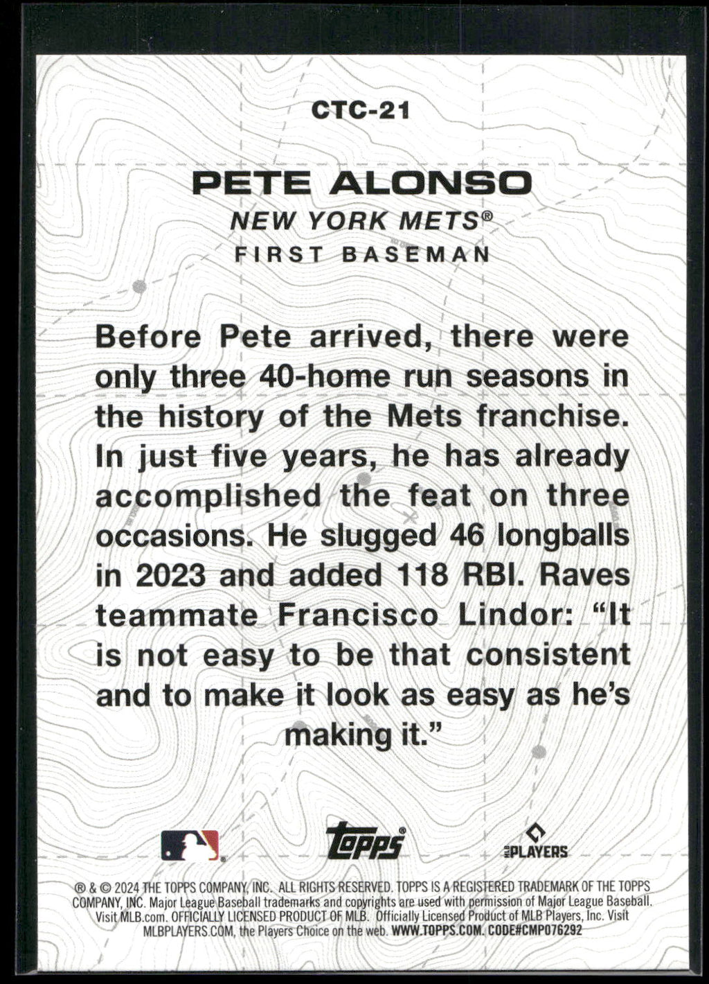 2024 Topps #CTC-21 Pete Alonso City to City