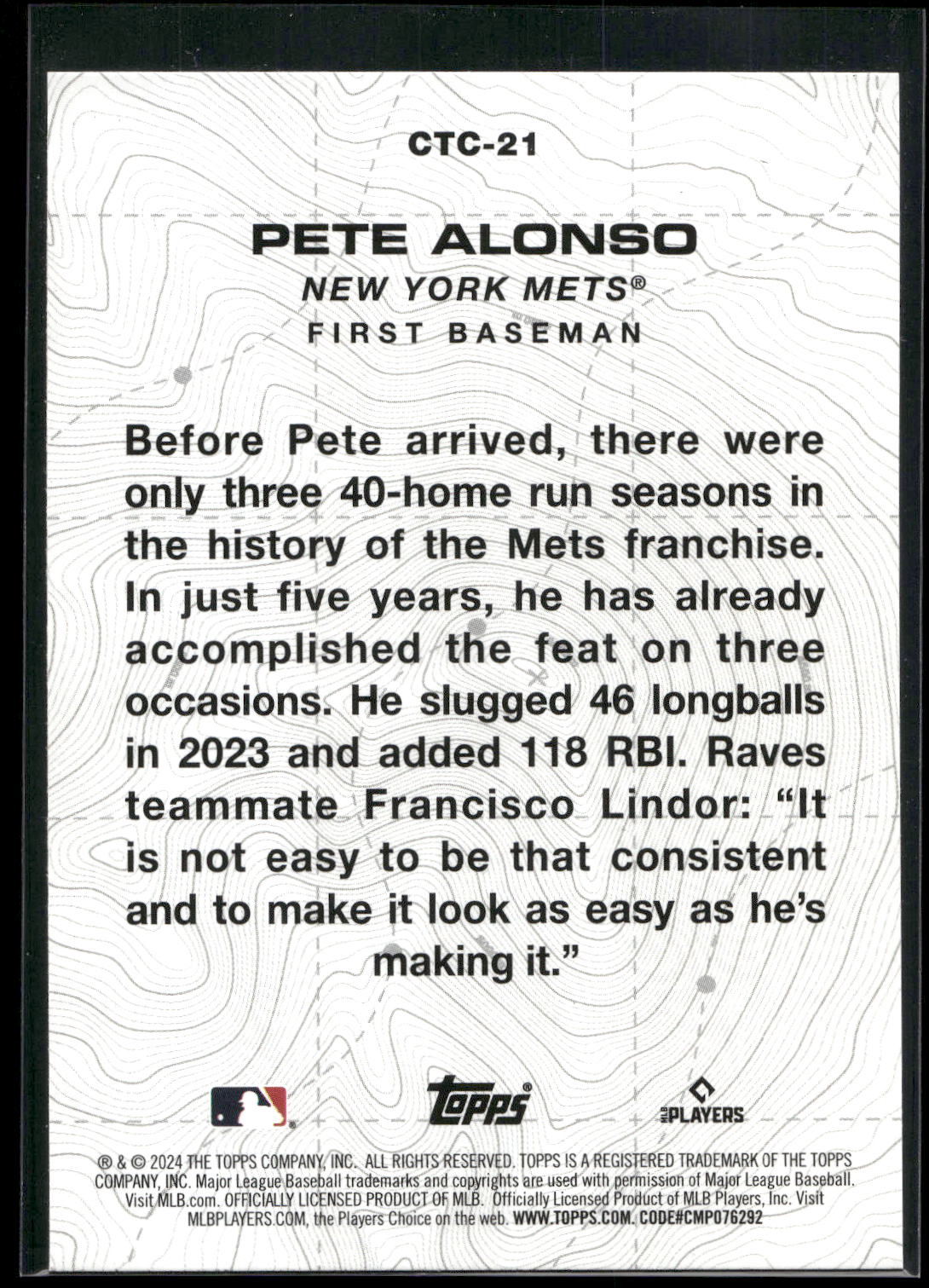 2024 Topps #CTC-21 Pete Alonso City to City