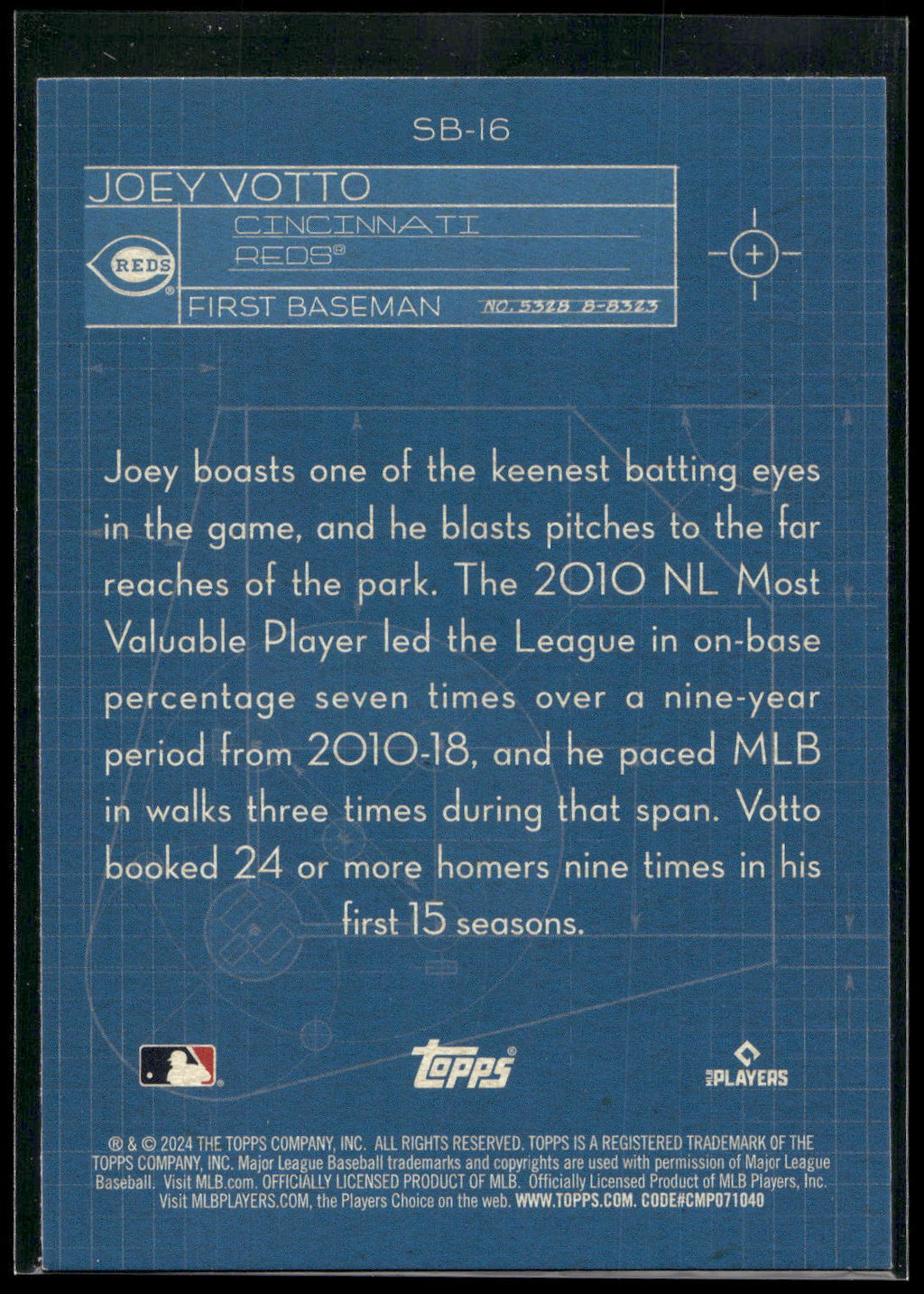 2024 Topps #SB-16 Joey Votto Superstar Blueprint