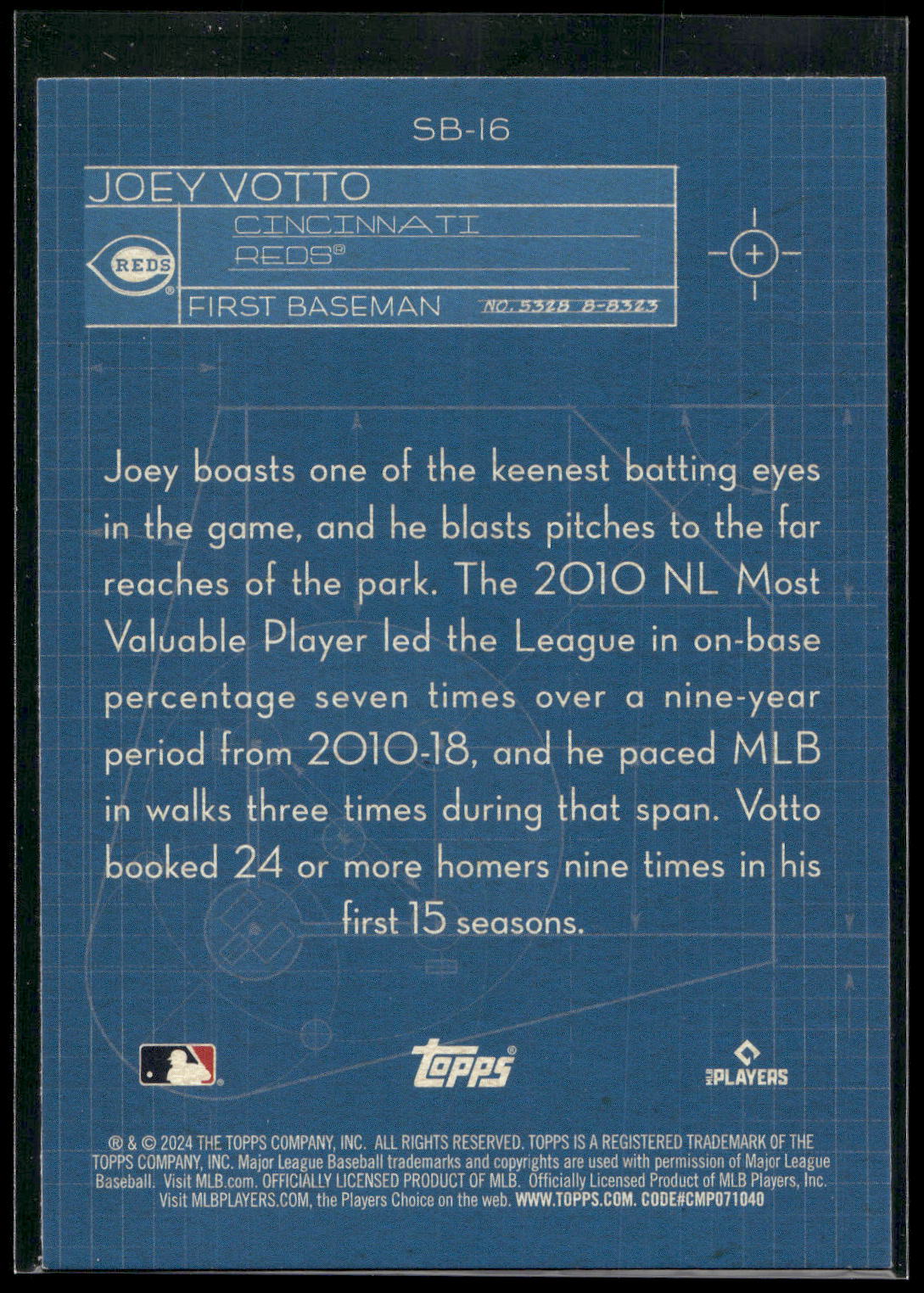 2024 Topps #SB-16 Joey Votto Superstar Blueprint